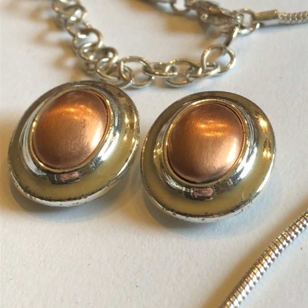 Vintage LCI Liz Claiborne Silver Tone & Copper Co… - image 3