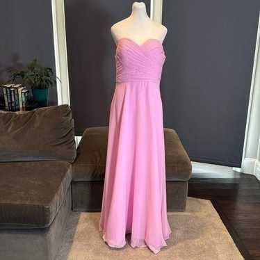 Women’s Sleeveless Pink Chiffon Bridesmaid Prom P… - image 1