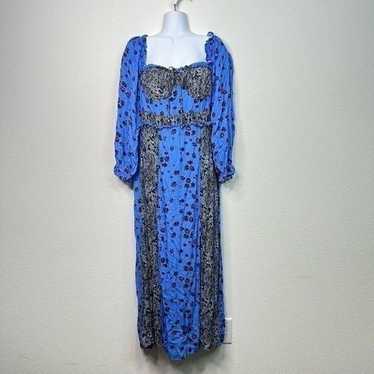 NEW store Free People Tigerlily Long Sleeve Maxi Dress size XS Blue