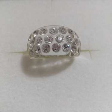 Vintage Retro Used Clear Design Ring Acrylic