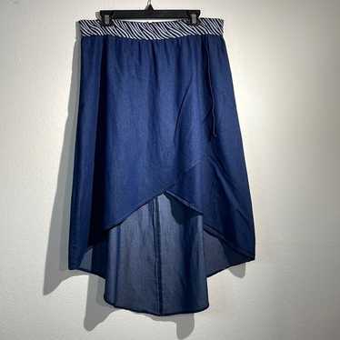 ASHLEY STEWART Blue High Low Cut Skirt Size 16 - image 1