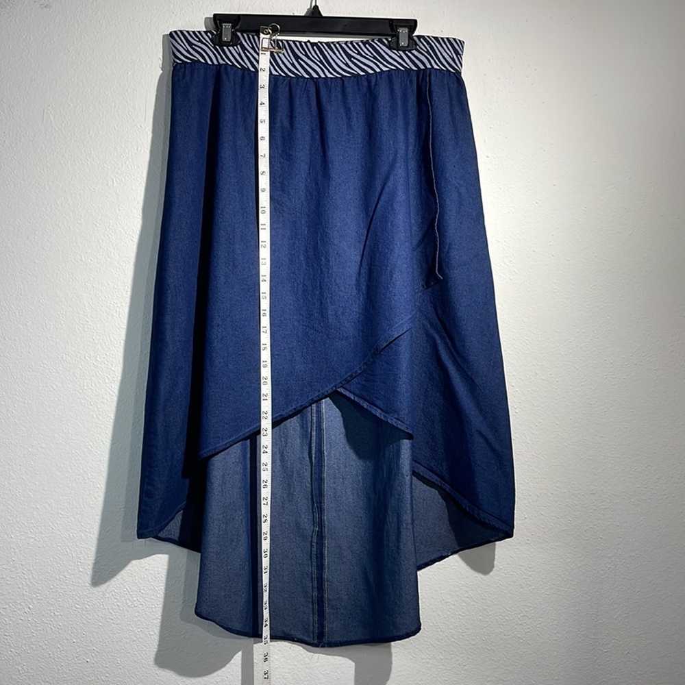 ASHLEY STEWART Blue High Low Cut Skirt Size 16 - image 2