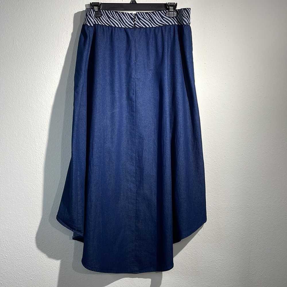 ASHLEY STEWART Blue High Low Cut Skirt Size 16 - image 4