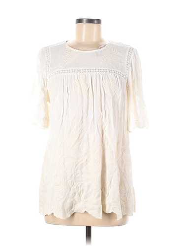 Pale Sky Women Ivory Short Sleeve Blouse M