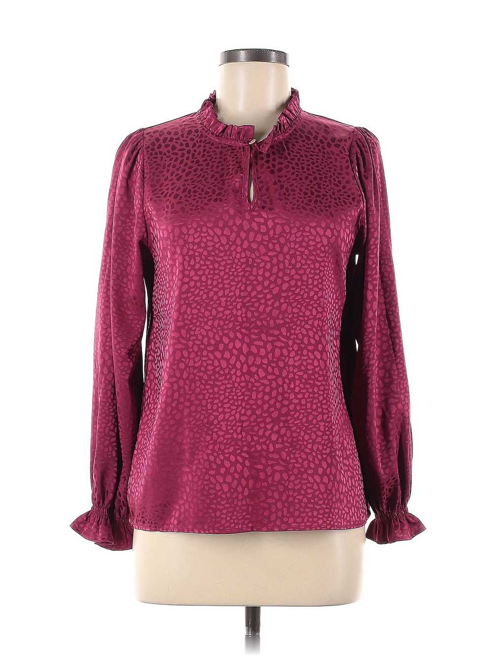 Status by Chenault Women Red Long Sleeve Blouse M - image 1