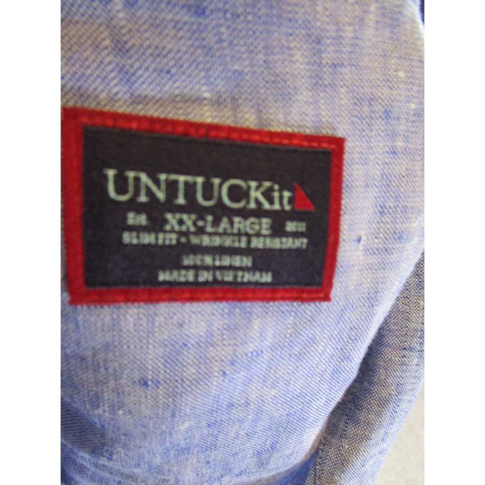 UNTUCKit Untuckit Shirt Mens 2Xl Blue Linen Butto… - image 6