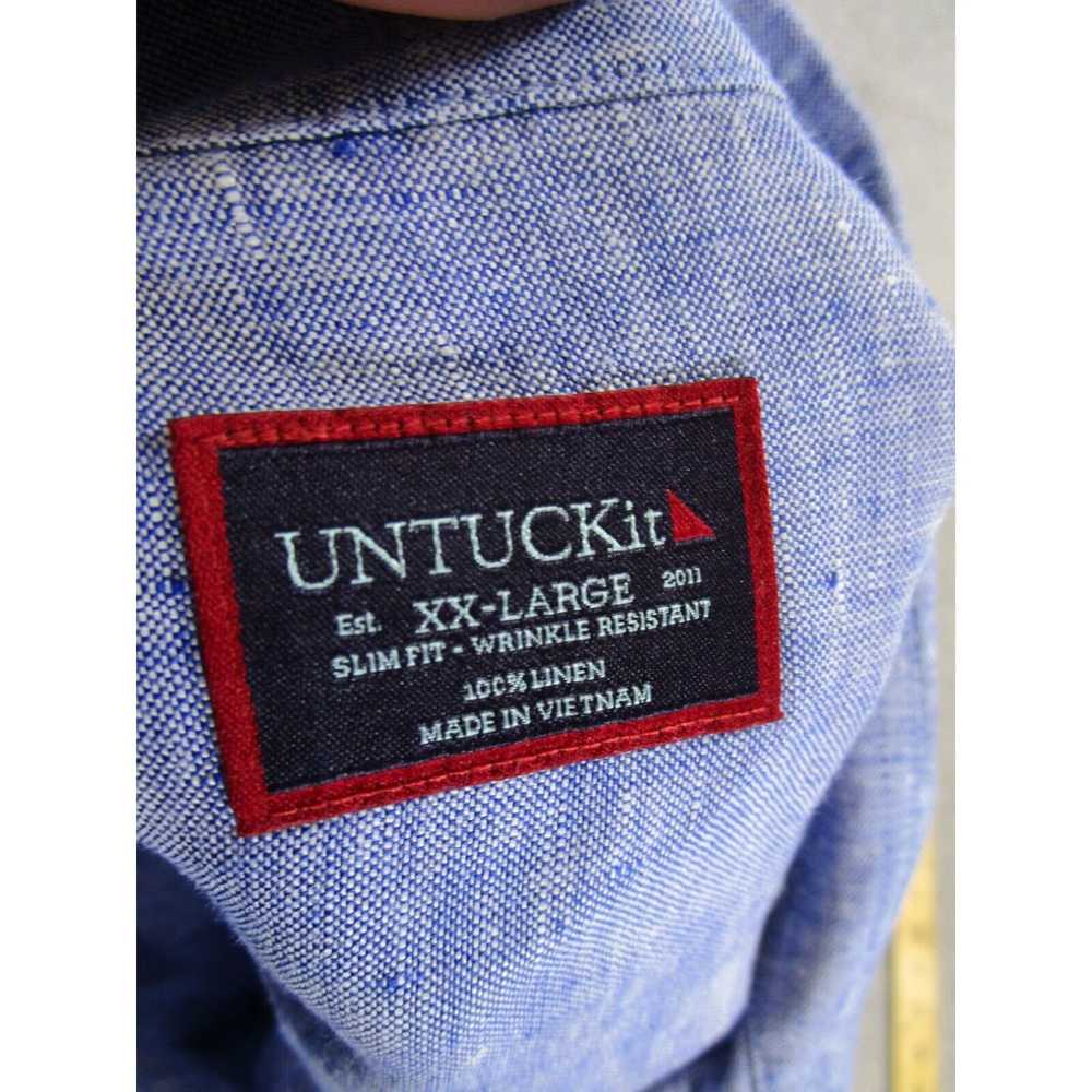 UNTUCKit Untuckit Shirt Mens 2Xl Blue Linen Butto… - image 7