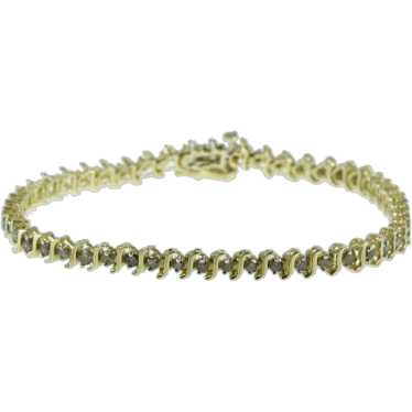 10K 1.00 Ctw Diamond Classic Vintage Tennis Bracel