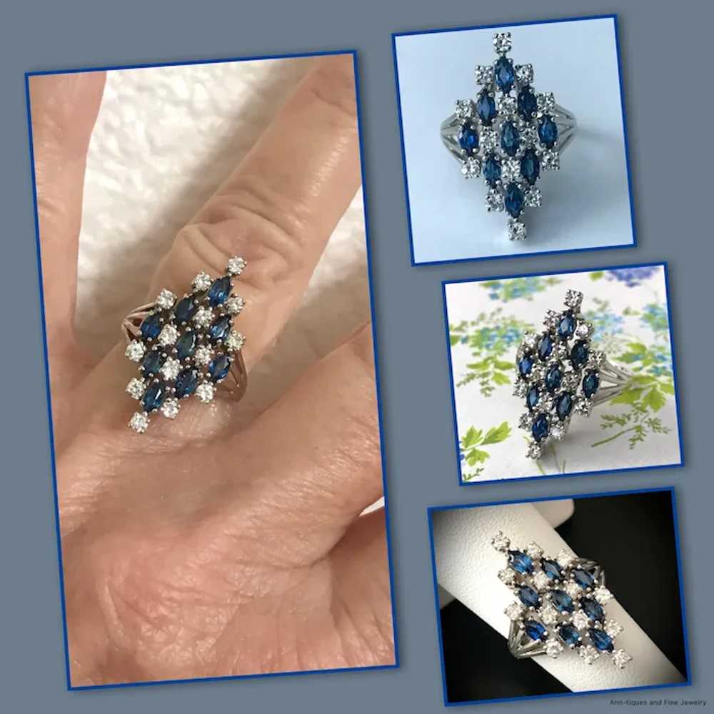 2CT Gorgeous! Natural Blue Sapphire and Diamond R… - image 2