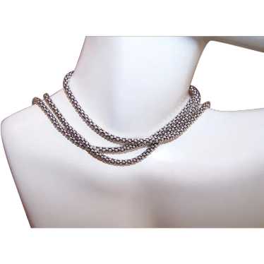 24" Sterling Silver 2mm Popcorn Chain Necklace - … - image 1