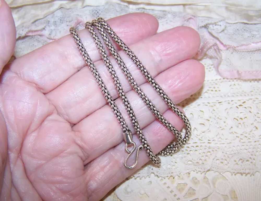 24" Sterling Silver 2mm Popcorn Chain Necklace - … - image 2