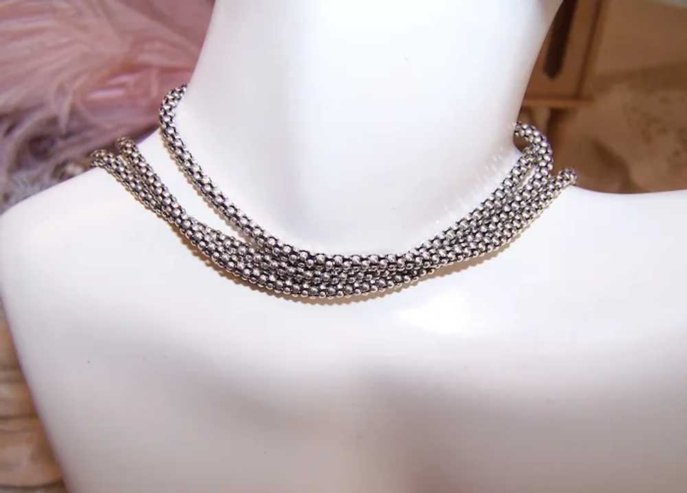 24" Sterling Silver 2mm Popcorn Chain Necklace - … - image 4