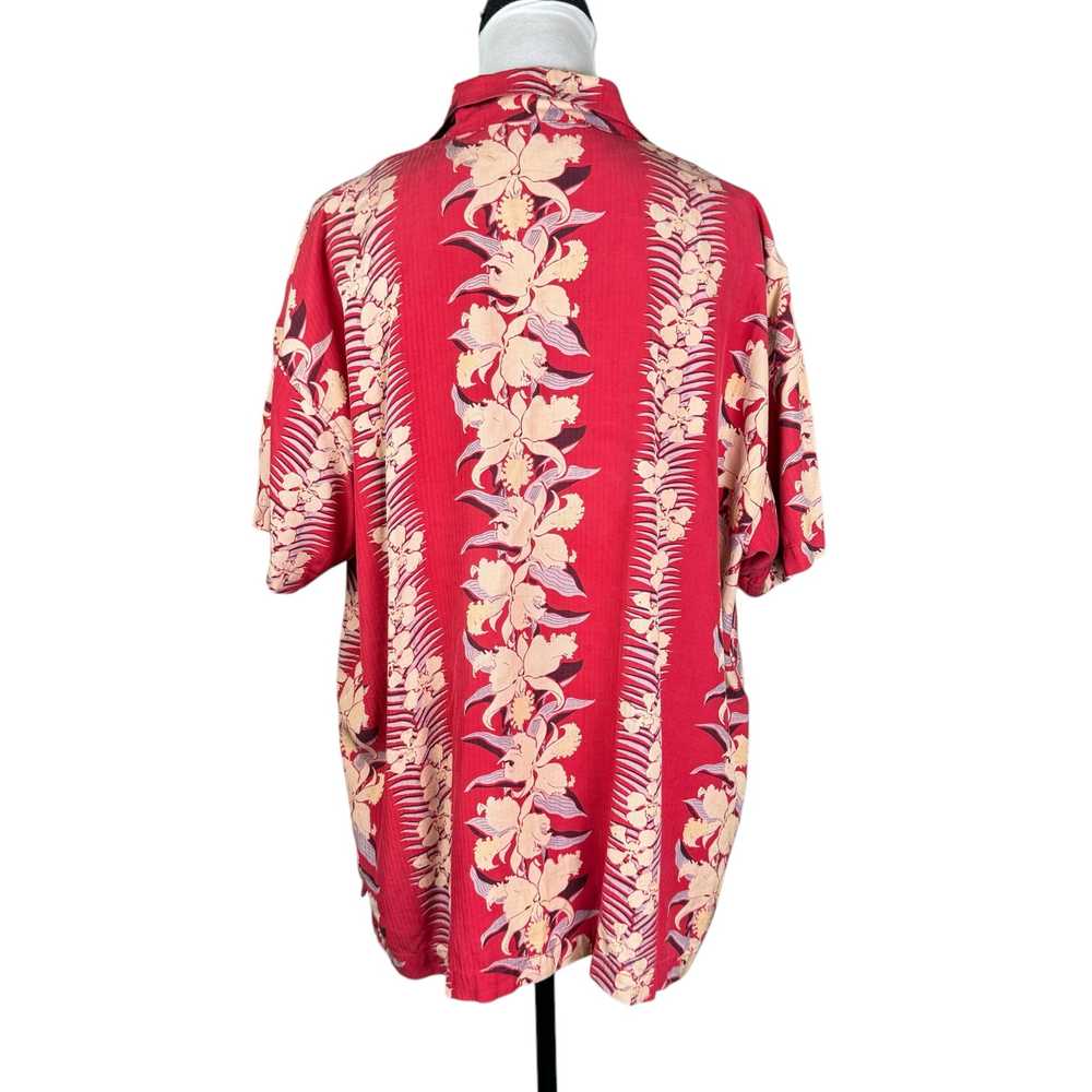 Chico’s Vintage L Red Tropical Floral Silk Blend … - image 3