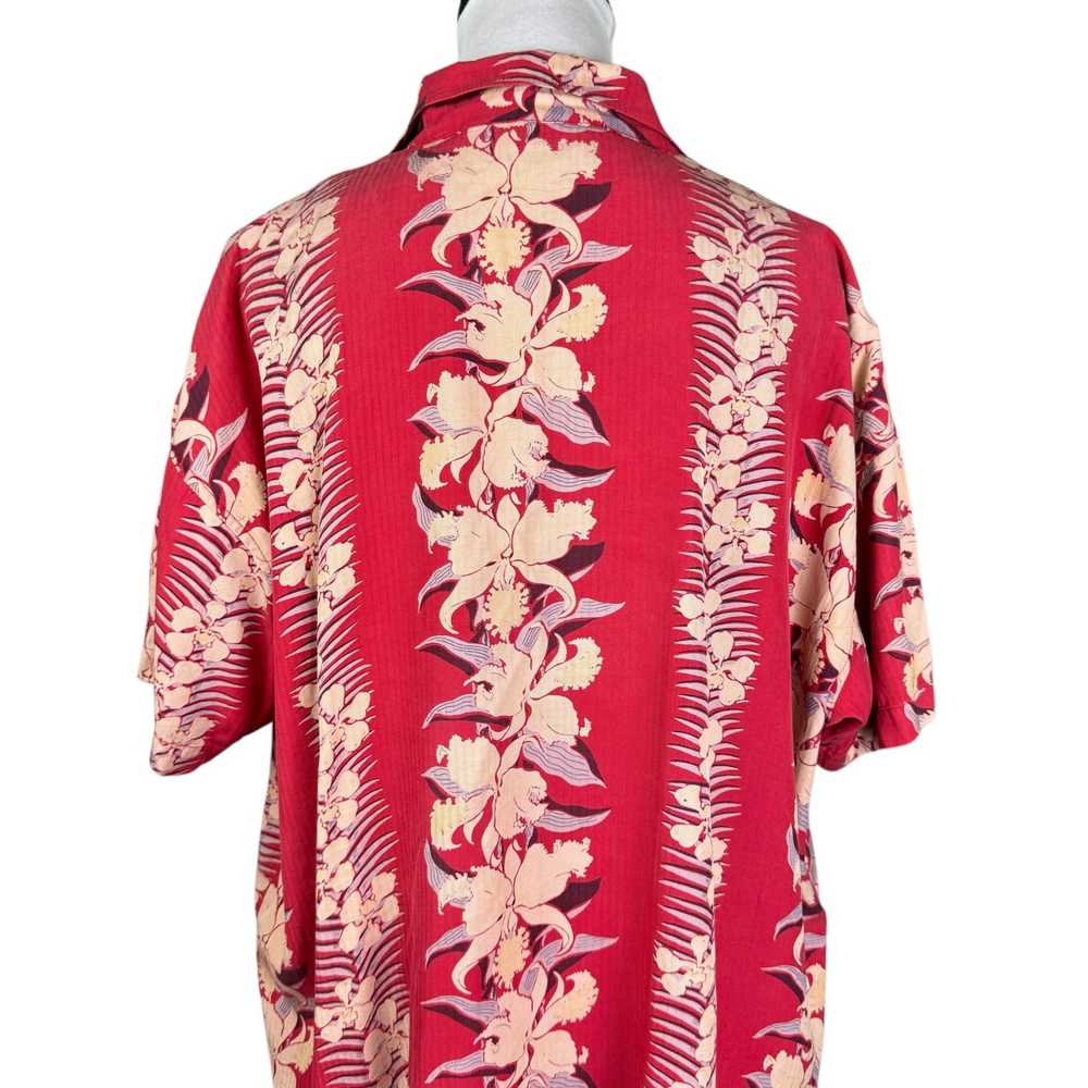 Chico’s Vintage L Red Tropical Floral Silk Blend … - image 6