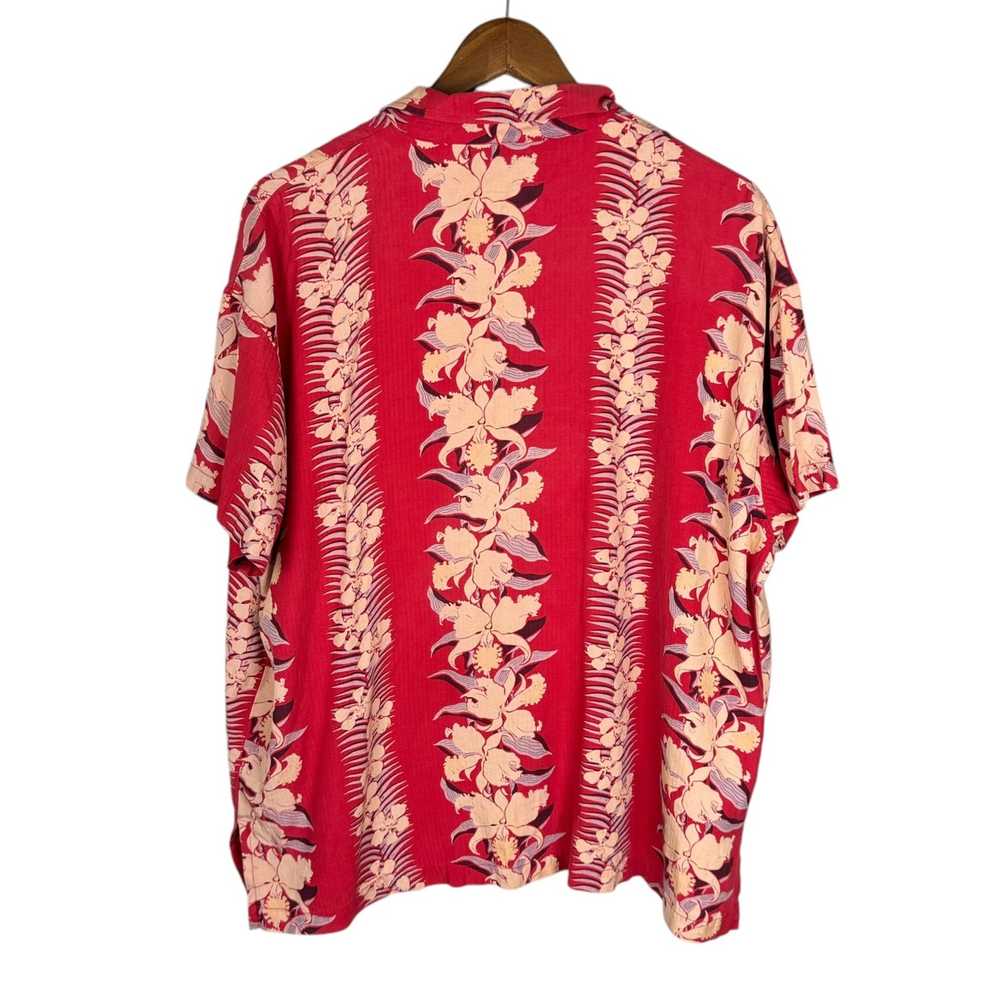 Chico’s Vintage L Red Tropical Floral Silk Blend … - image 9