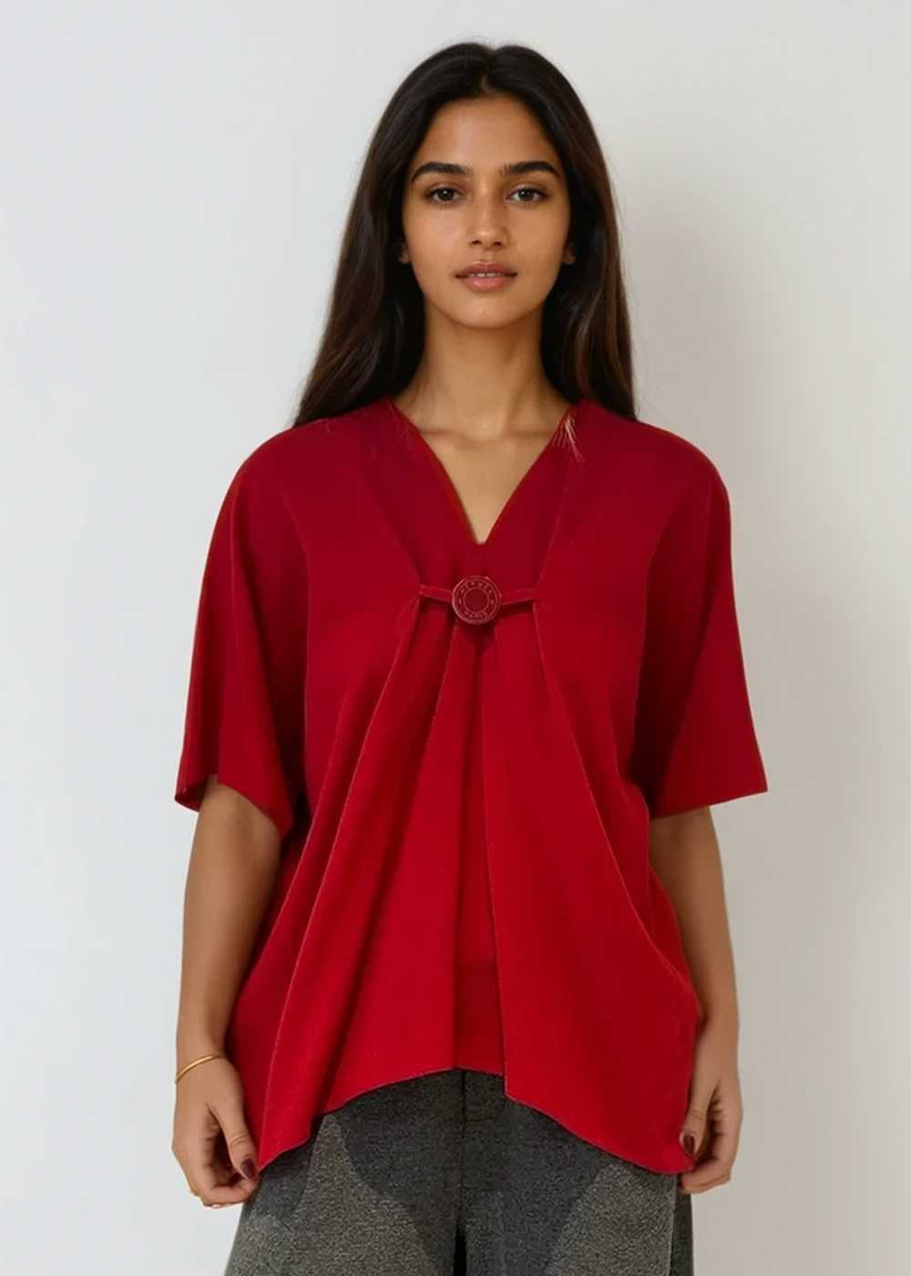 Hermès Red Short Sleeve Top - image 1