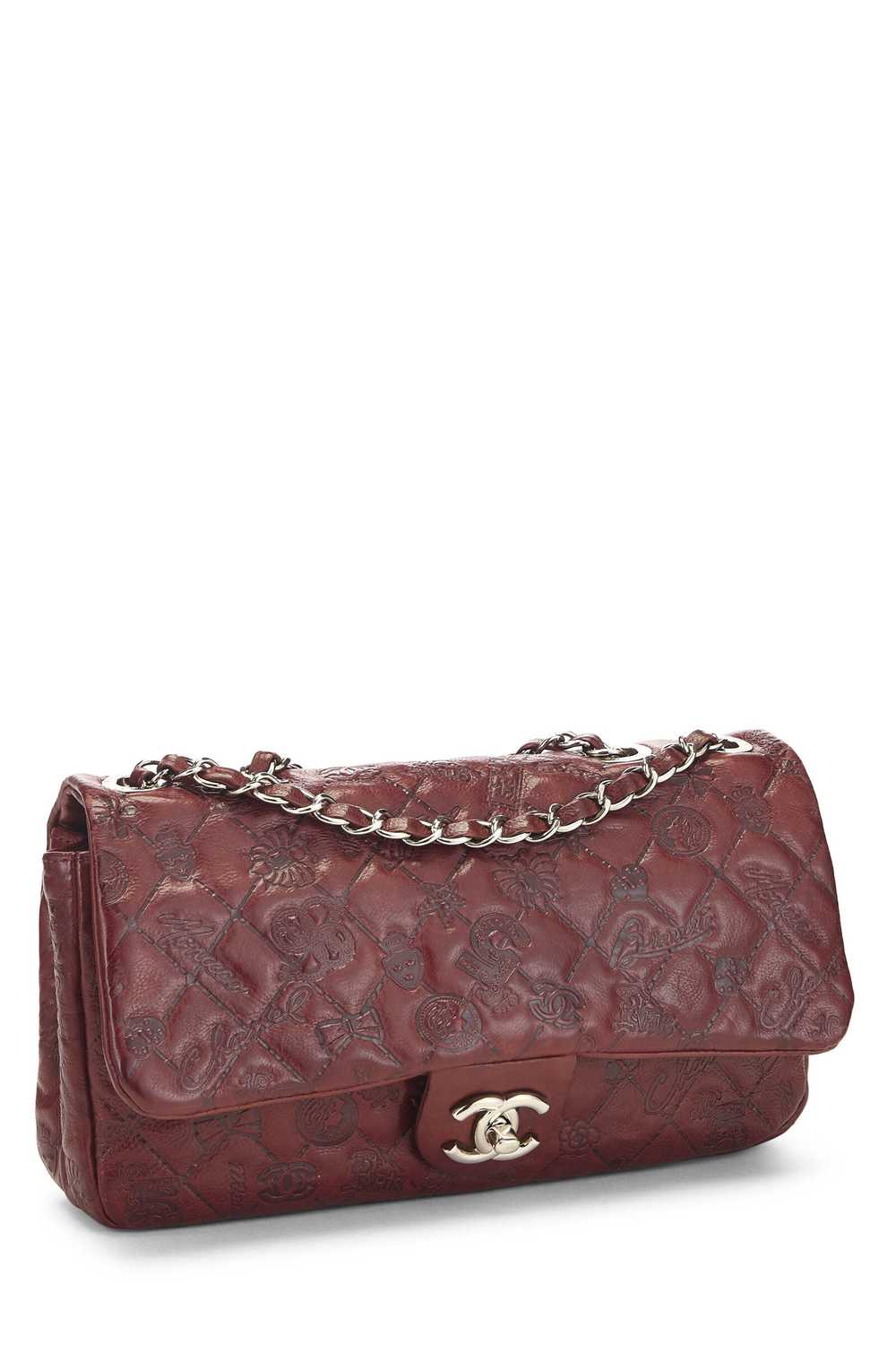 Burgundy Icon Embossed Half Flap Medium Send in S… - image 2