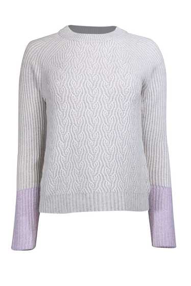 Kinross Cashmere - Grey & Ivory Cashmere Sweater S