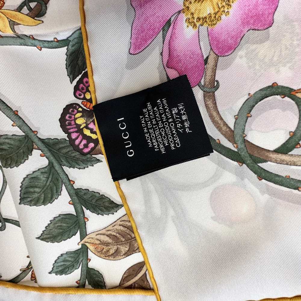 Product Details Gucci Cream Floral Silk Scarf 90x… - image 5