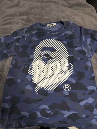 Bape Bape Blue Camo Logo Shirt