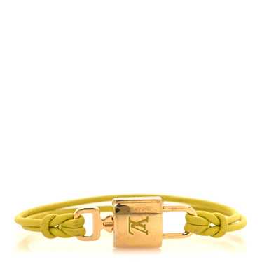 LOUIS VUITTON Calfskin LV Padlock Bracelet Green - image 1