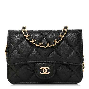 CHANEL Caviar Quilted Mini Chain Bag Black