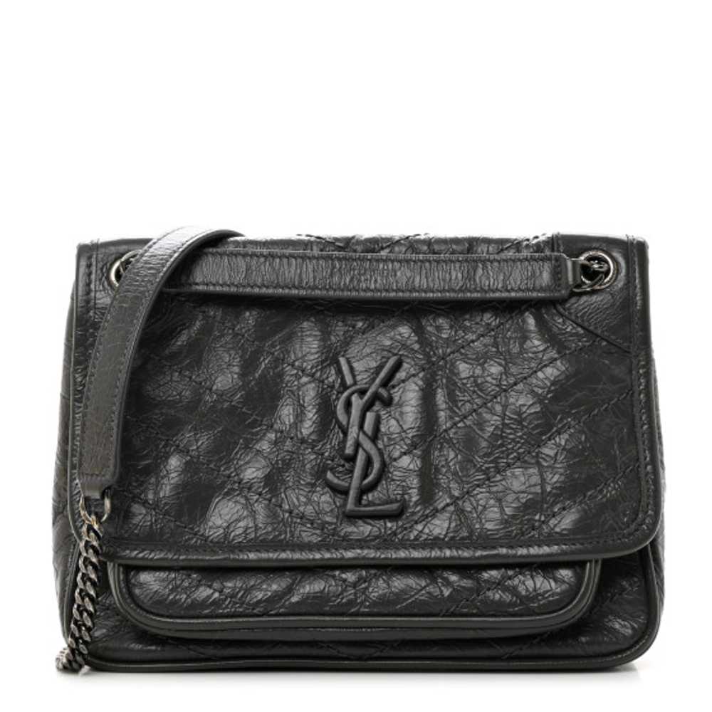 SAINT LAURENT Crinkled Calfskin Matelasse Monogra… - image 1