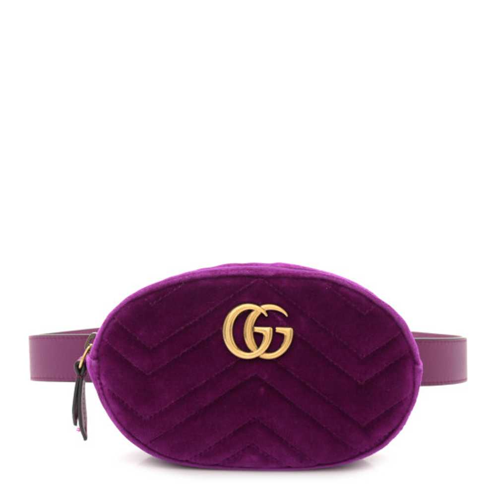 GUCCI Velvet Matelasse GG Marmont Belt Bag 95 38 … - image 1