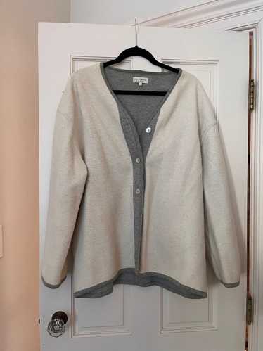 Calder Blake Reversible Grey Cardigan Fleece Jacke