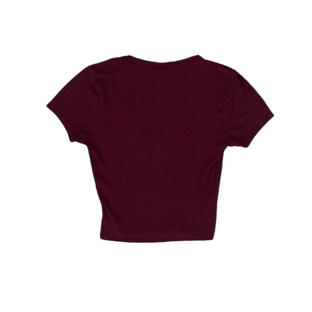 Tillys Tilly's ribbed red v neck top - image 2