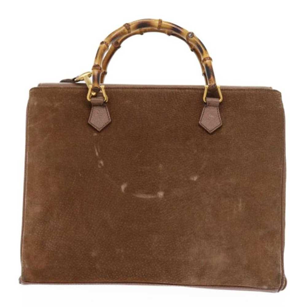 Gucci GUCCI Bamboo Hand Bag Suede Brown 002 123 0… - image 2