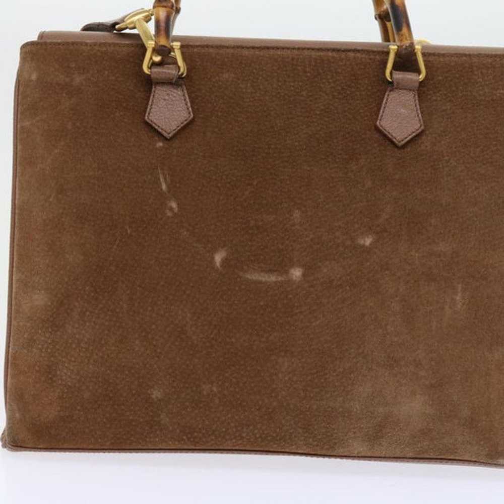 Gucci GUCCI Bamboo Hand Bag Suede Brown 002 123 0… - image 3