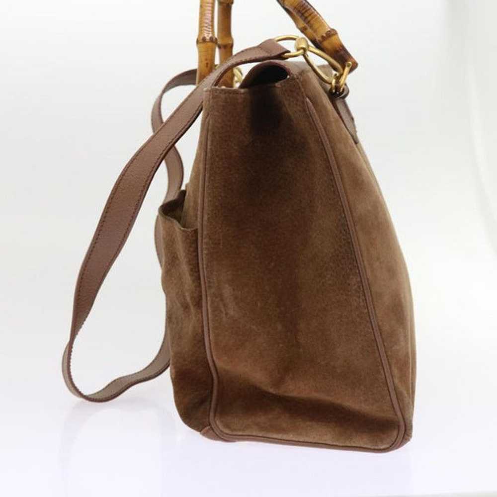 Gucci GUCCI Bamboo Hand Bag Suede Brown 002 123 0… - image 4