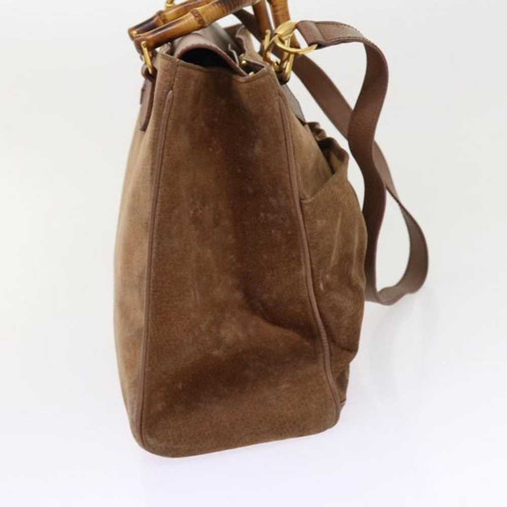 Gucci GUCCI Bamboo Hand Bag Suede Brown 002 123 0… - image 5