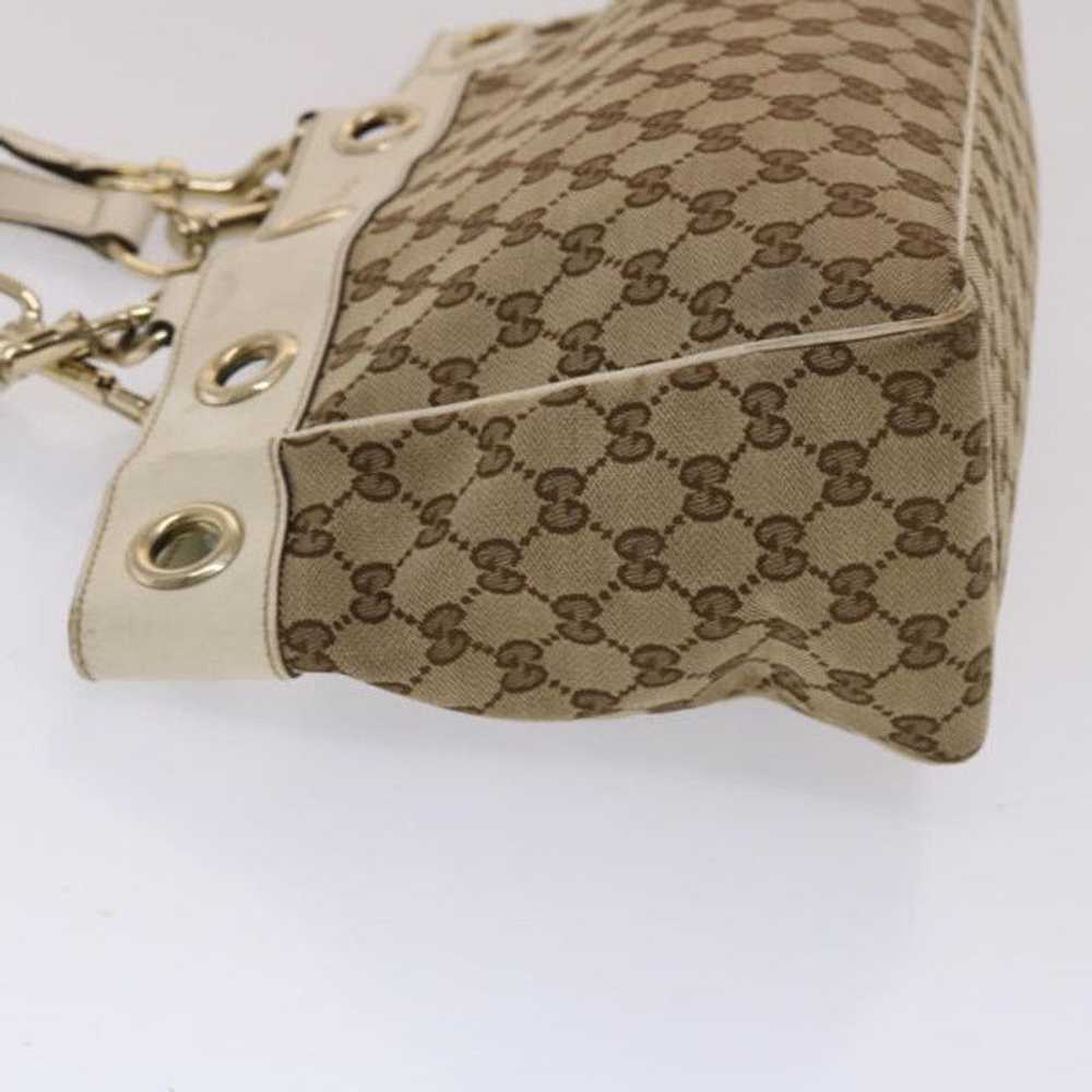 Gucci GUCCI GG Canvas Tote Bag Canvas Leather Bei… - image 4