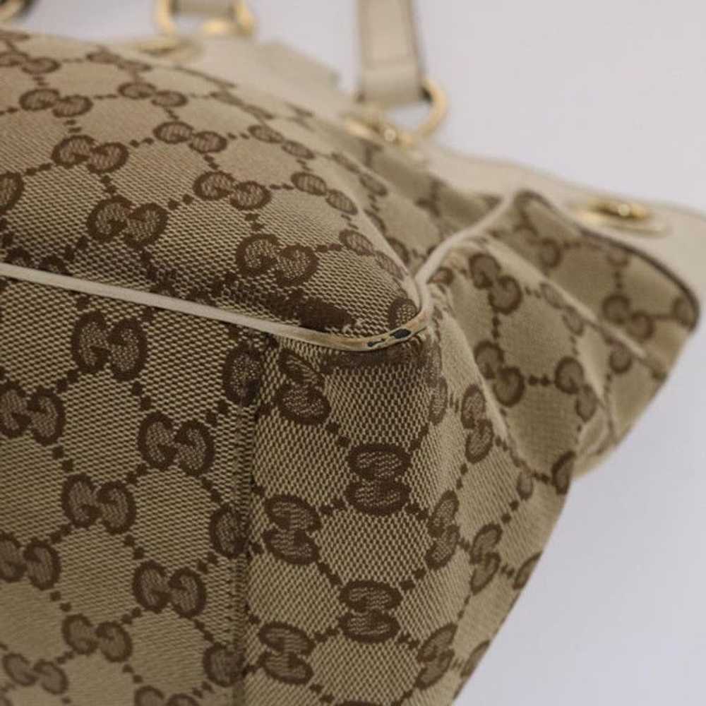 Gucci GUCCI GG Canvas Tote Bag Canvas Leather Bei… - image 9