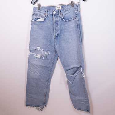 Agolde Agolde Women's 90s Crop Distressed Ripped