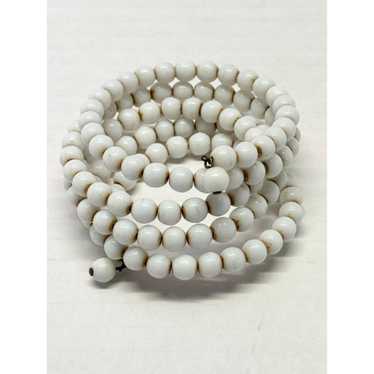 Vintage White milk glass vintage wrap cuff bracel… - image 1