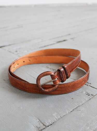 embossed leather belt