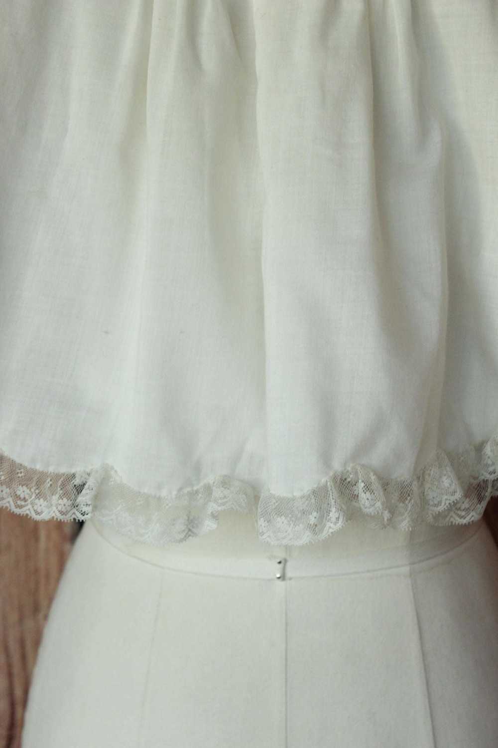 Vintage 1950s 1960s Cherubs Handmade White Cotton… - image 9