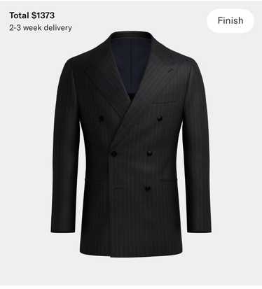 Suitsupply Charcoal grey pinstripe double breasted