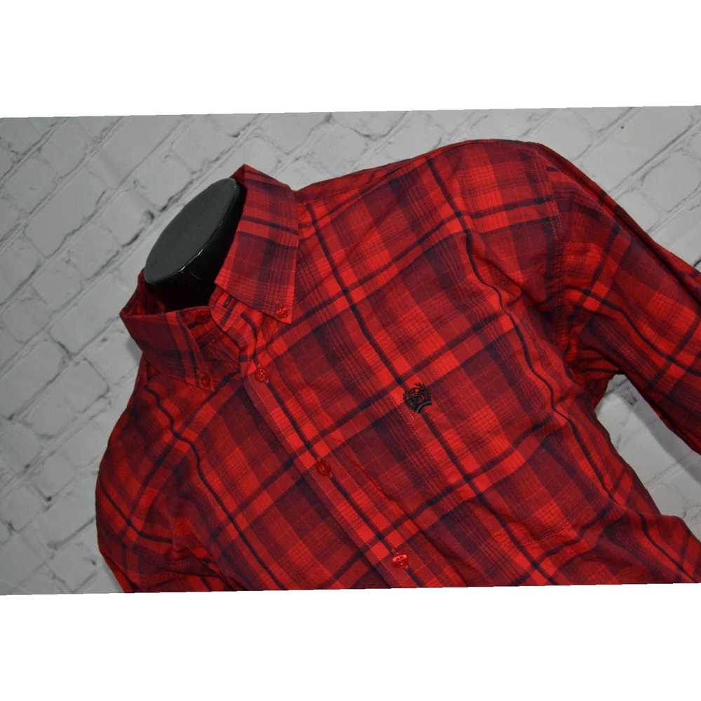 Vintage Red Plaid Cotton Cowboy Mens Shirt Large … - image 7