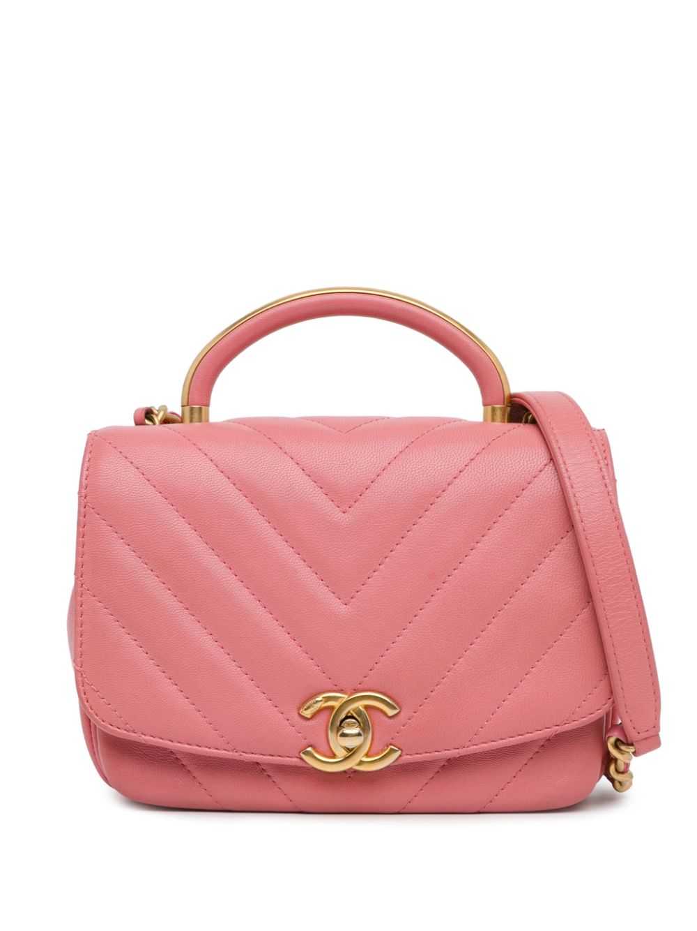 CHANEL Pre-Owned 2019 Small Chevron Lambskin Reve… - image 1