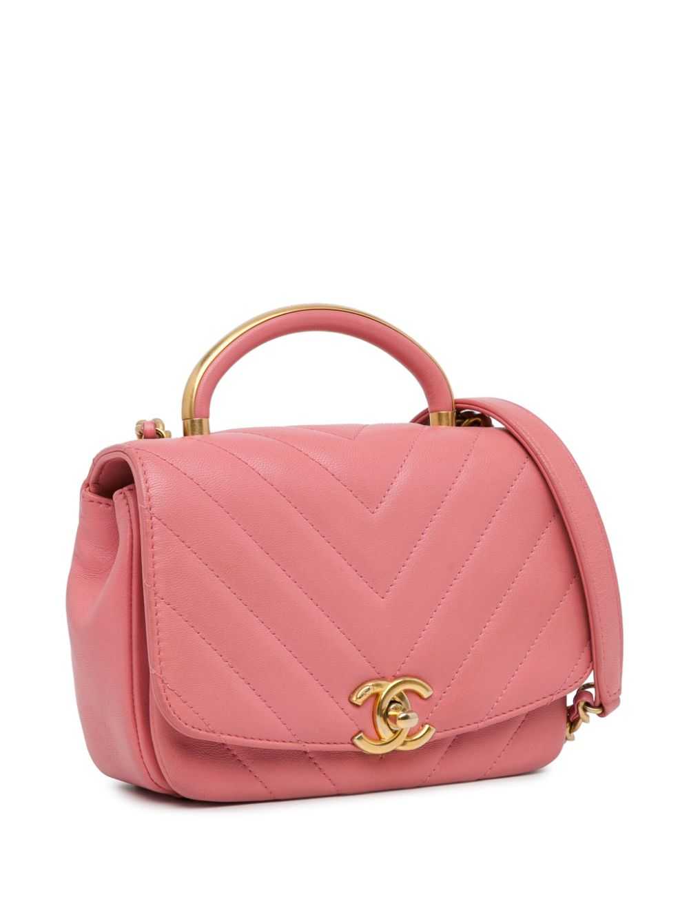 CHANEL Pre-Owned 2019 Small Chevron Lambskin Reve… - image 3