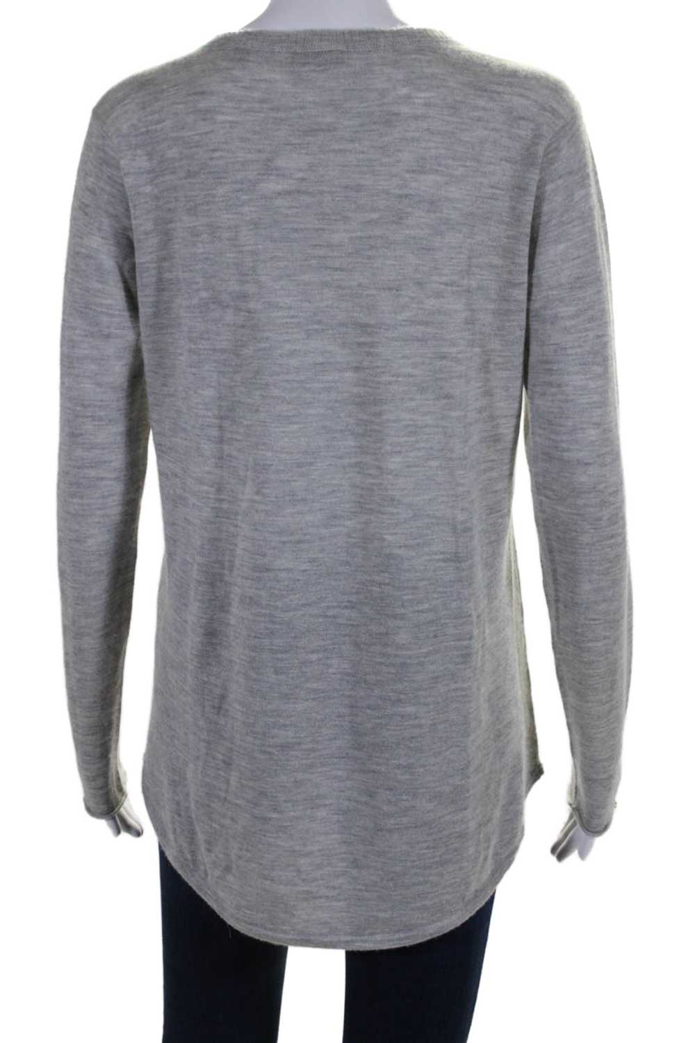 ATM Womens Cashmere Gray V-Neck Long Sleeve Pullo… - image 3