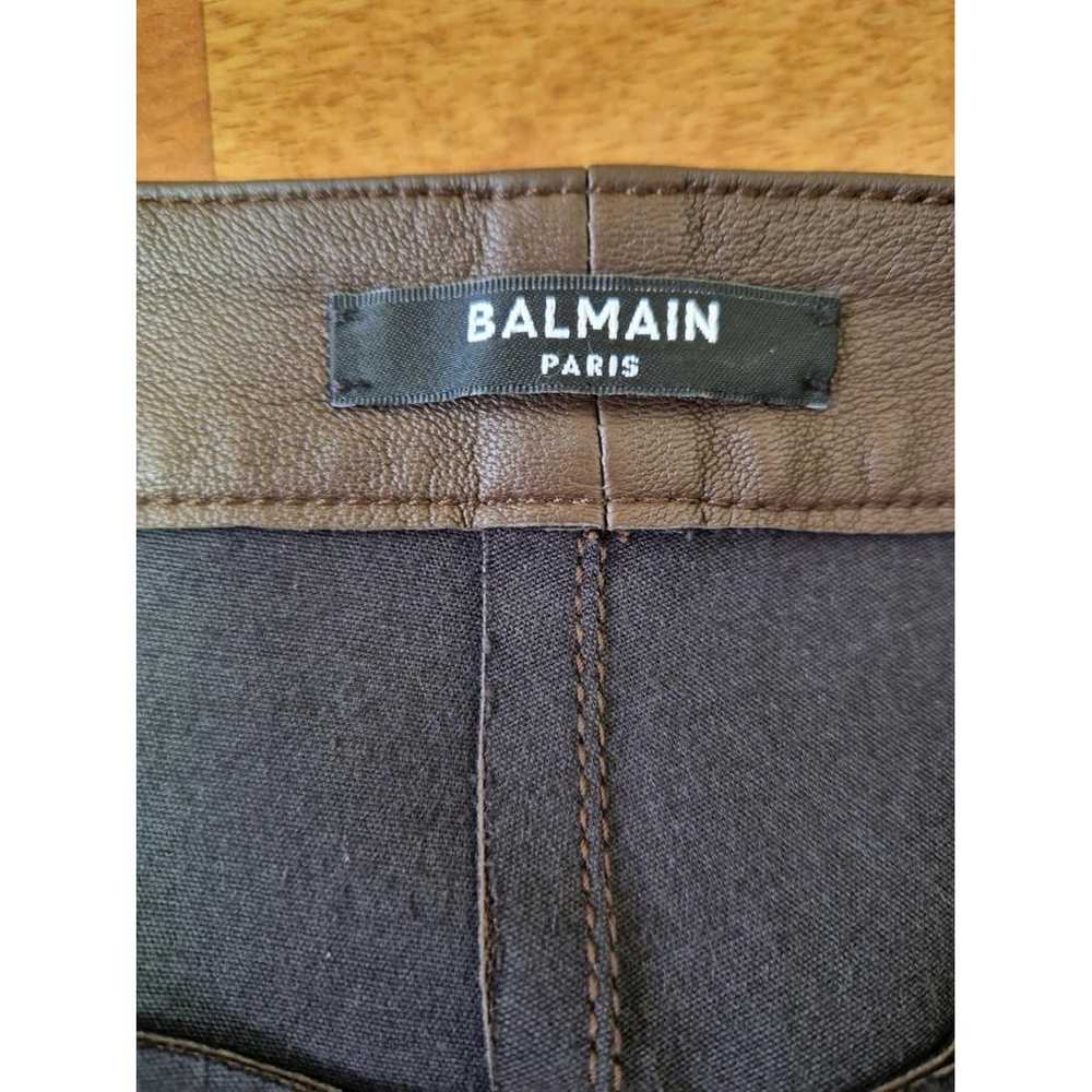 Balmain Leather slim pants - image 4