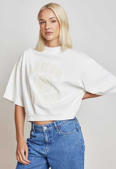 Reebok Reebok x Anine Bing Crop Tee in Chalk ( XS 