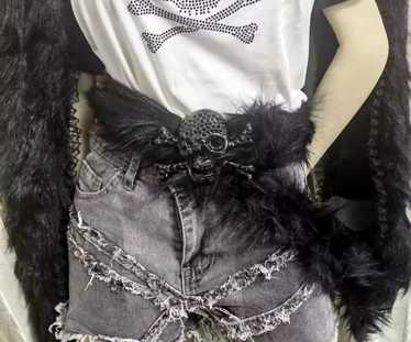 Japanese Brand × Other × Skulls Skull Black fur b… - image 1