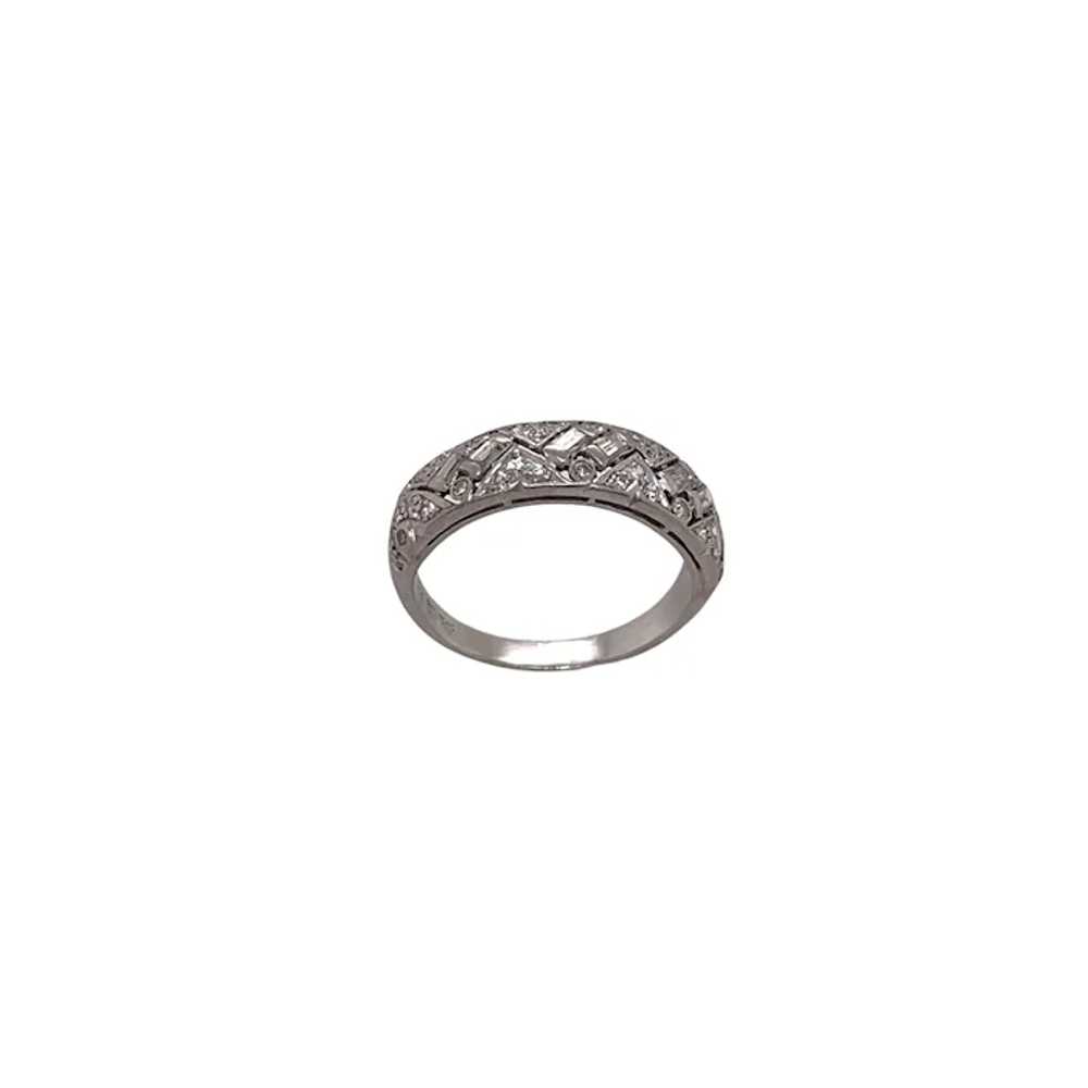 Art Deco Platinum Diamond Band - image 4