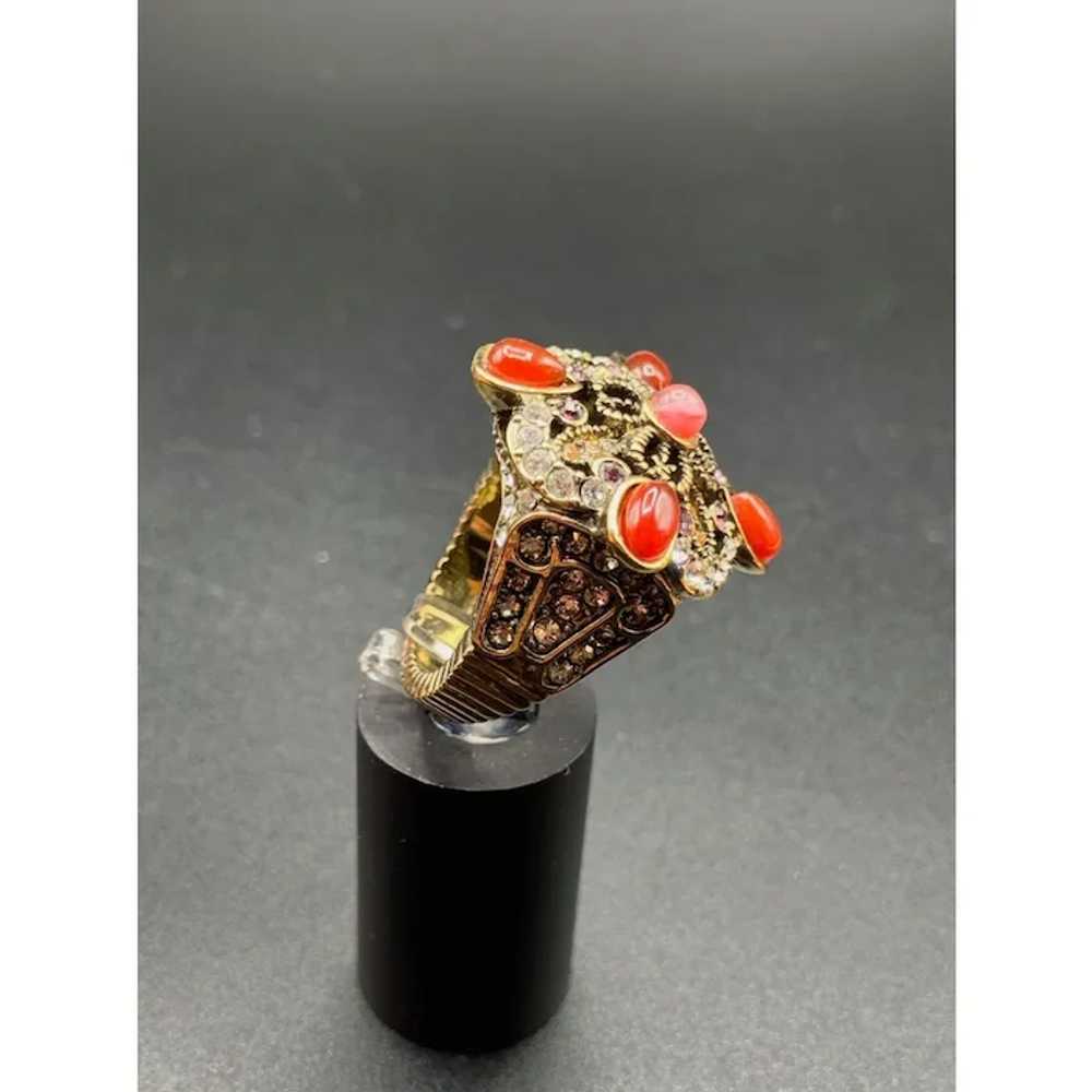 Heidi Daus Ring Size 9 Austrian Crystals Antiqued… - image 3